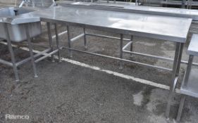 Stainless steel preparation table - 200 x 70 x 94cm