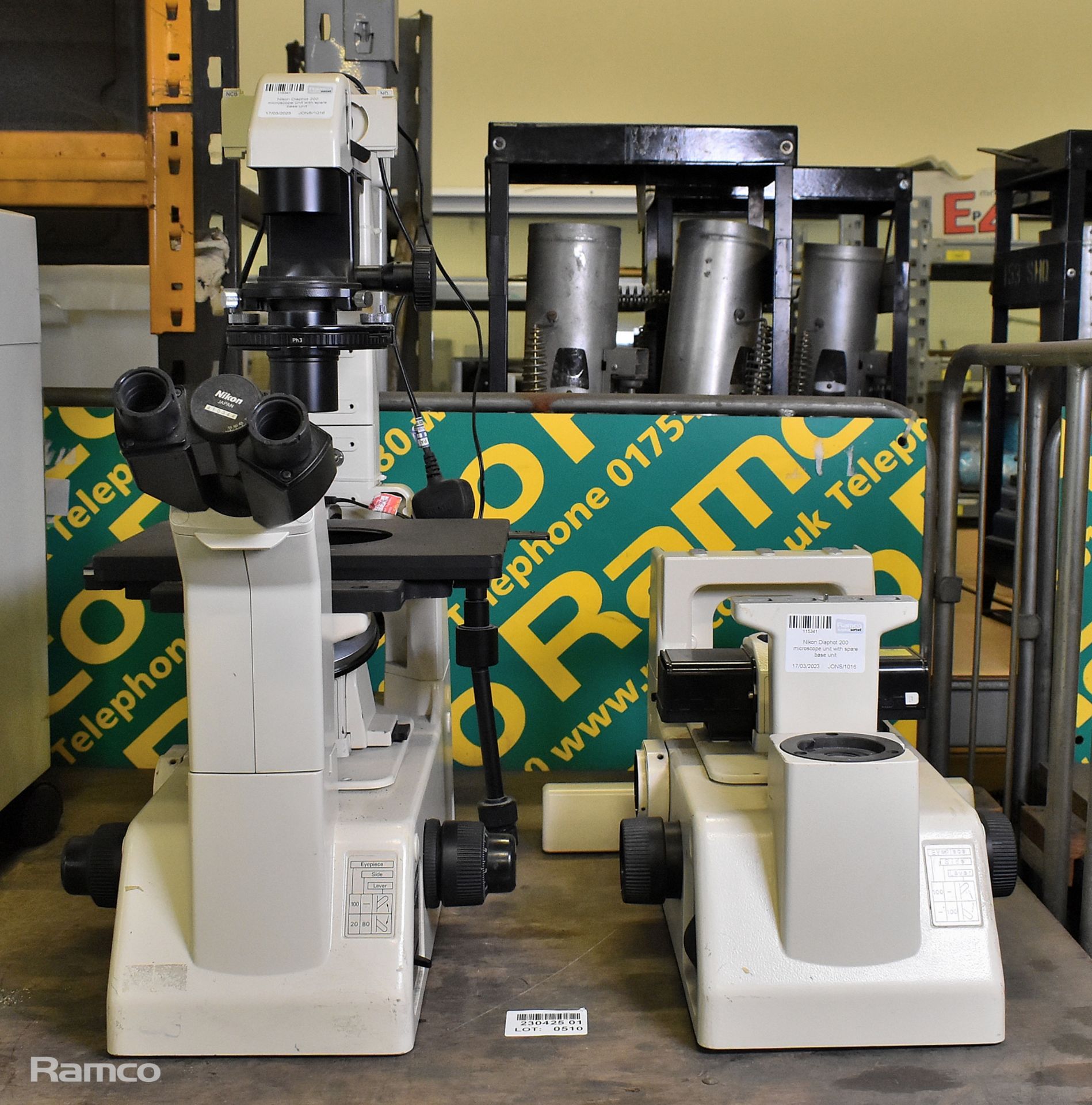 Nikon Diaphot 200 microscope unit with spare base unit