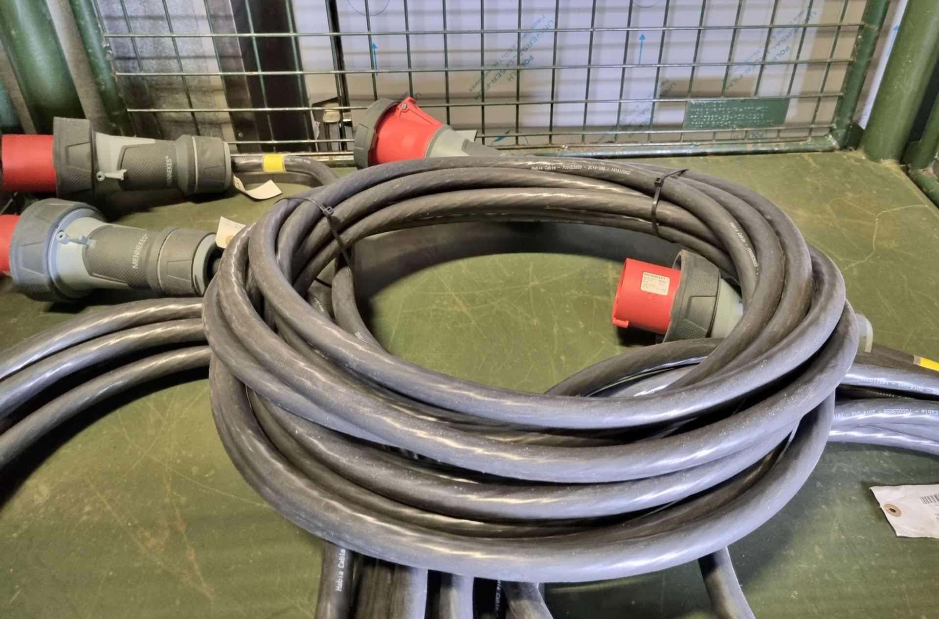 3x Mennekes 125a 400vac 3 Phase Power Harness heavy duty cables 10m - Image 3 of 4