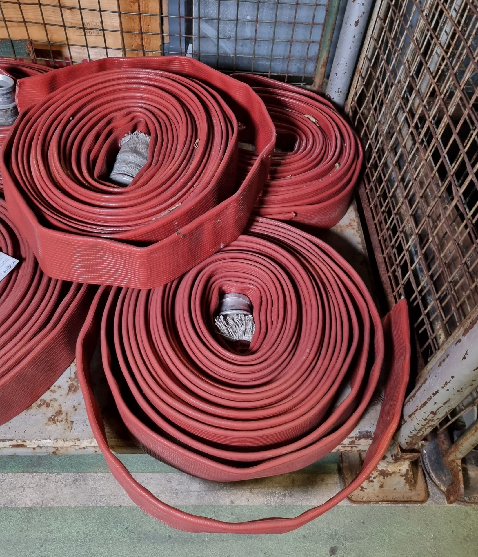 5x Red layflat fire hoses - 70mm diameter, approx 20m length - Image 2 of 3