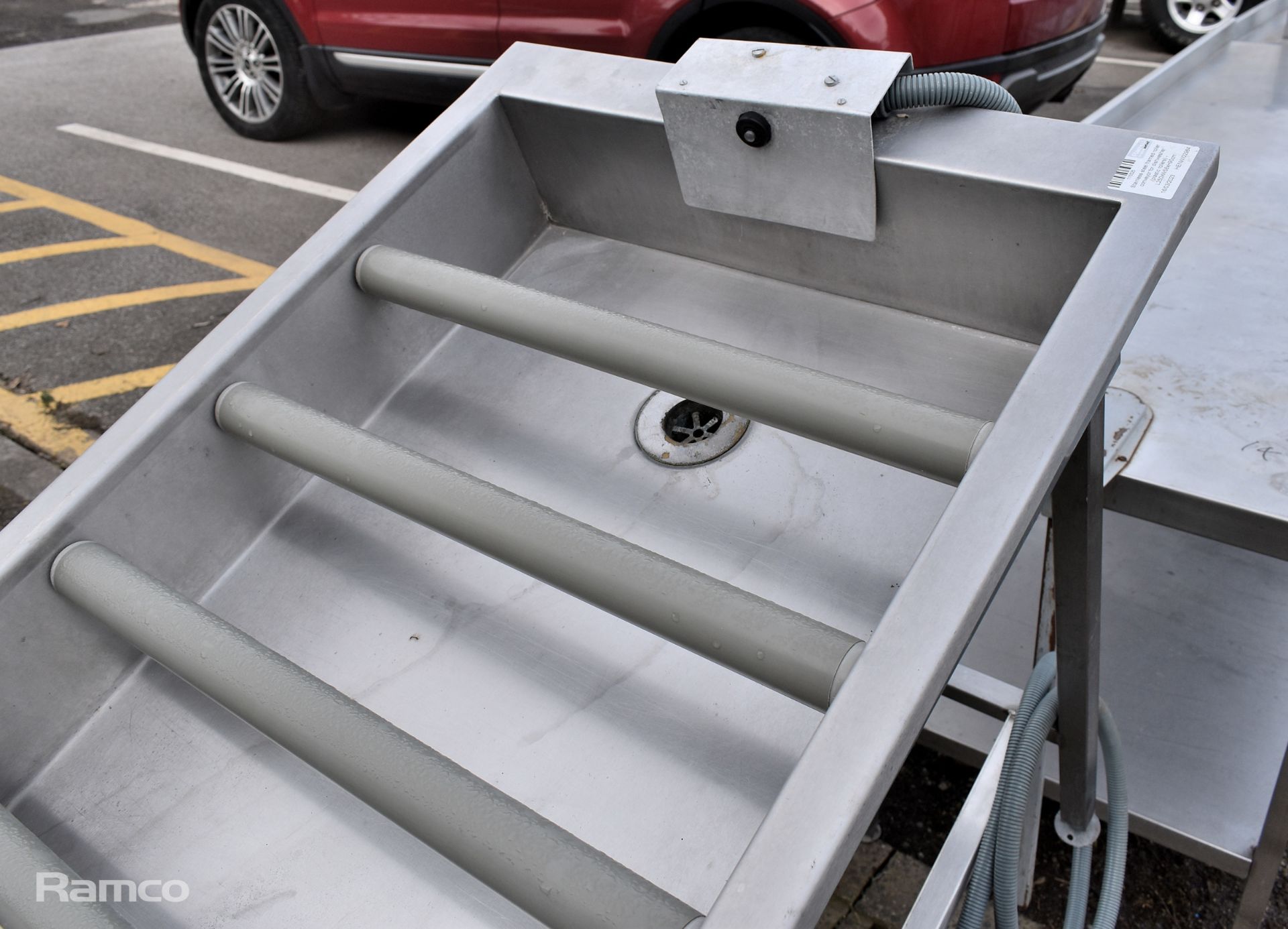 Stainless steel framed roller conveyor for dishwasher (plastic rollers) - L 250 x W 58 x H 90cm - Image 3 of 4
