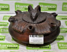 Decorative carved wooden incense holder