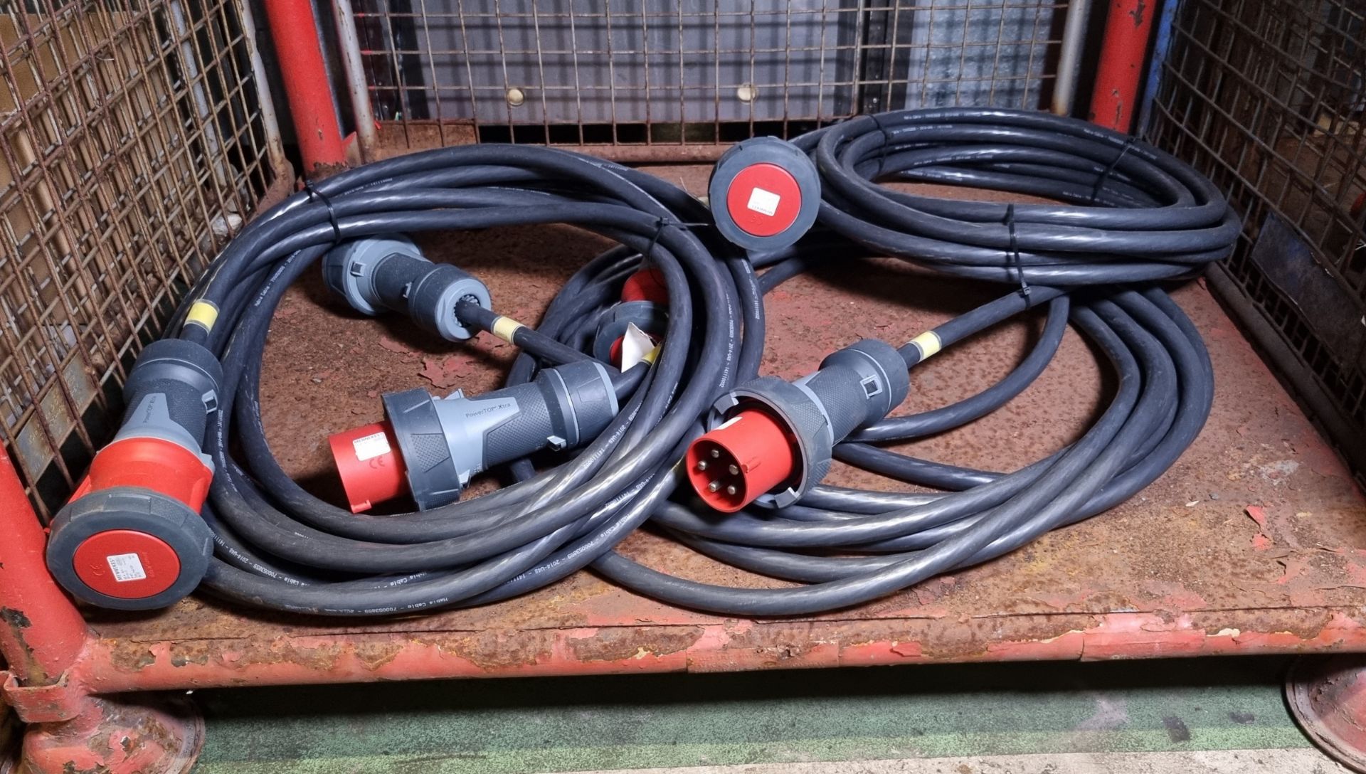 3x Mennekes 125a 400vac 3 Phase Power Harness heavy duty cables 10m - Image 2 of 5