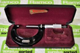 Starrett No 436 25-50mm micrometer caliper with case (incomplete)