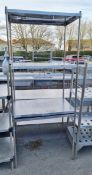 Stainless steel 4 tier shelving unit - L 90 x W 60 x H 214cm