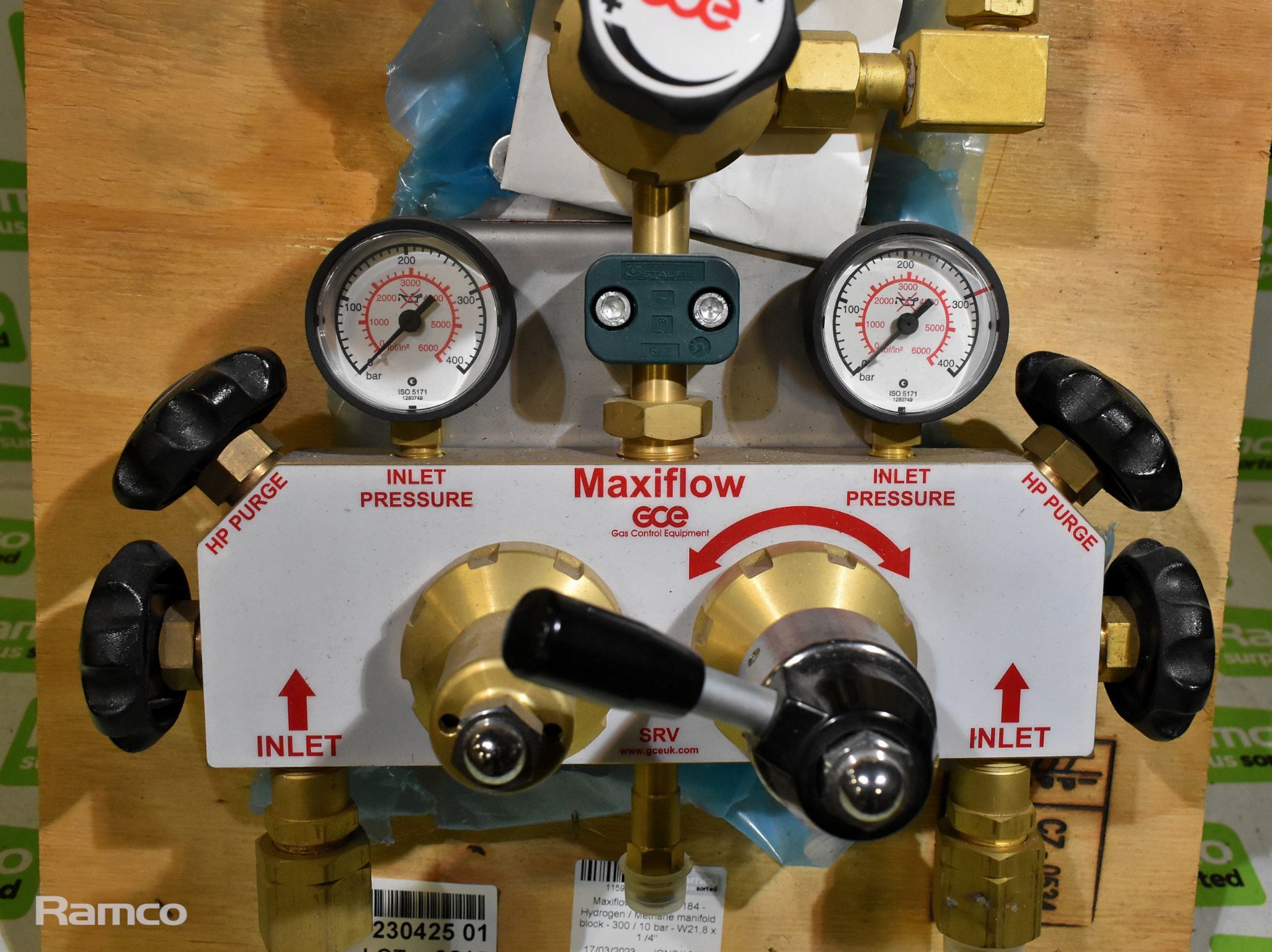 Maxiflow 2 / 2 0768184 - Hydrogen / Methane manifold block - 300 / 10 bar - W 21,8 x 1 /4 inch - Image 2 of 3