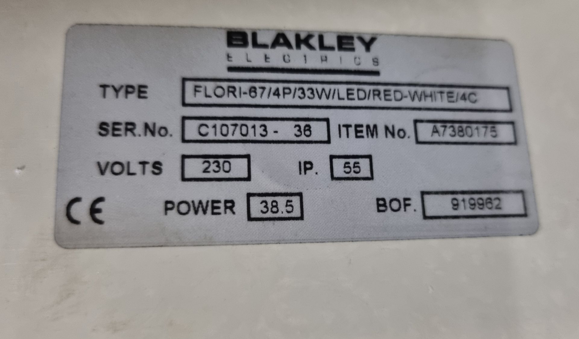 8x Blakley Light assemblies - green cable FLORI-67/4P/67W/LED/EMER/4C - Image 3 of 3