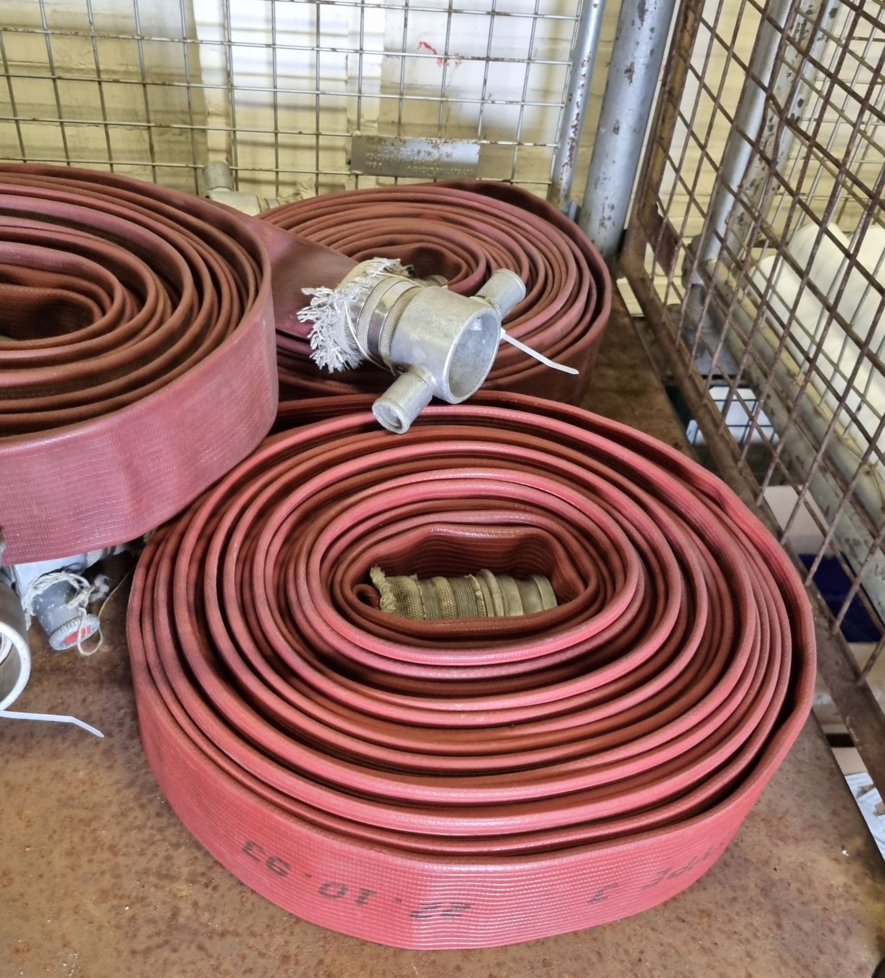 5x Red layflat fire hose - 70mm diameter, approx 20m length - Image 3 of 4