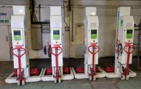 4x Stertil-Koni ST-1085 FRA mobile column lifts - lifting capacity: 8500kg per lift