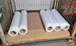 5x Clear polythene sleeve rolls - 66cm wide