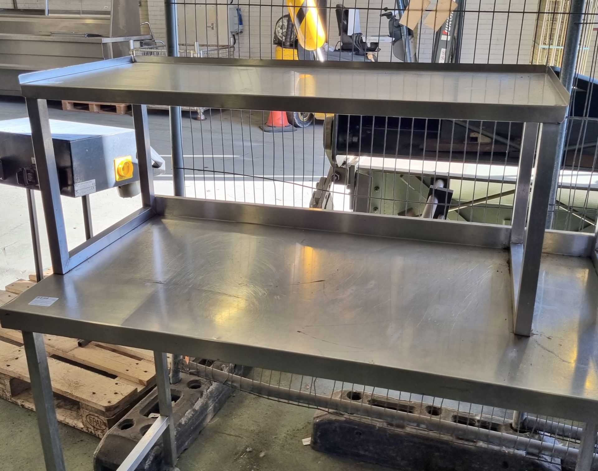 Stainless steel workbench with fixed 2 tier gantry, 1 lit - W 2650 x D 650 x H 1500mm - Image 4 of 4