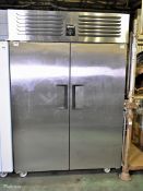 Iceinox VTS 1340 N CR stainless steel, upright, double door freezer with 6 adjustable shelves