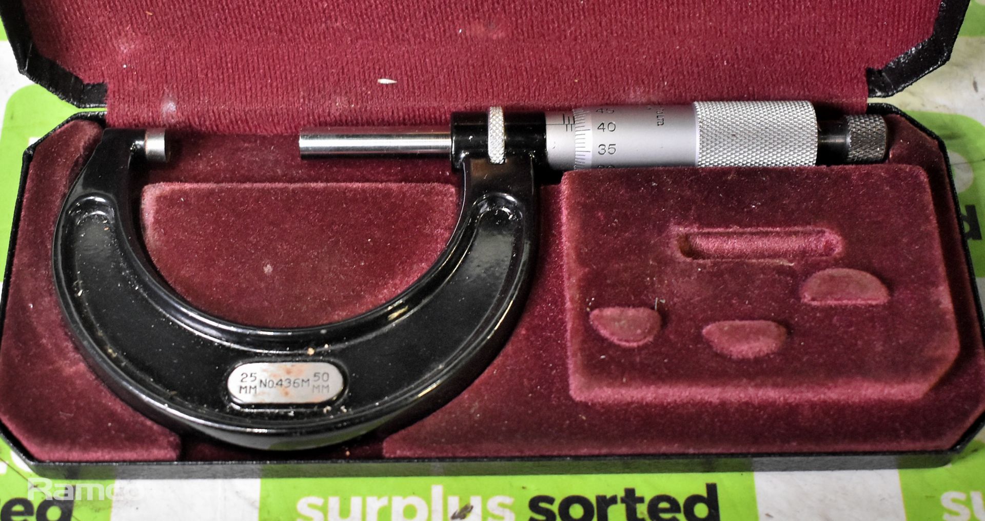 2x Starrett No 436 25-50mm micrometer calipers with case (incomplete) - Image 2 of 4