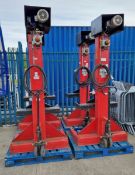 Set of 4 Werther International LT085 8.5 tonne column lifts with control panel