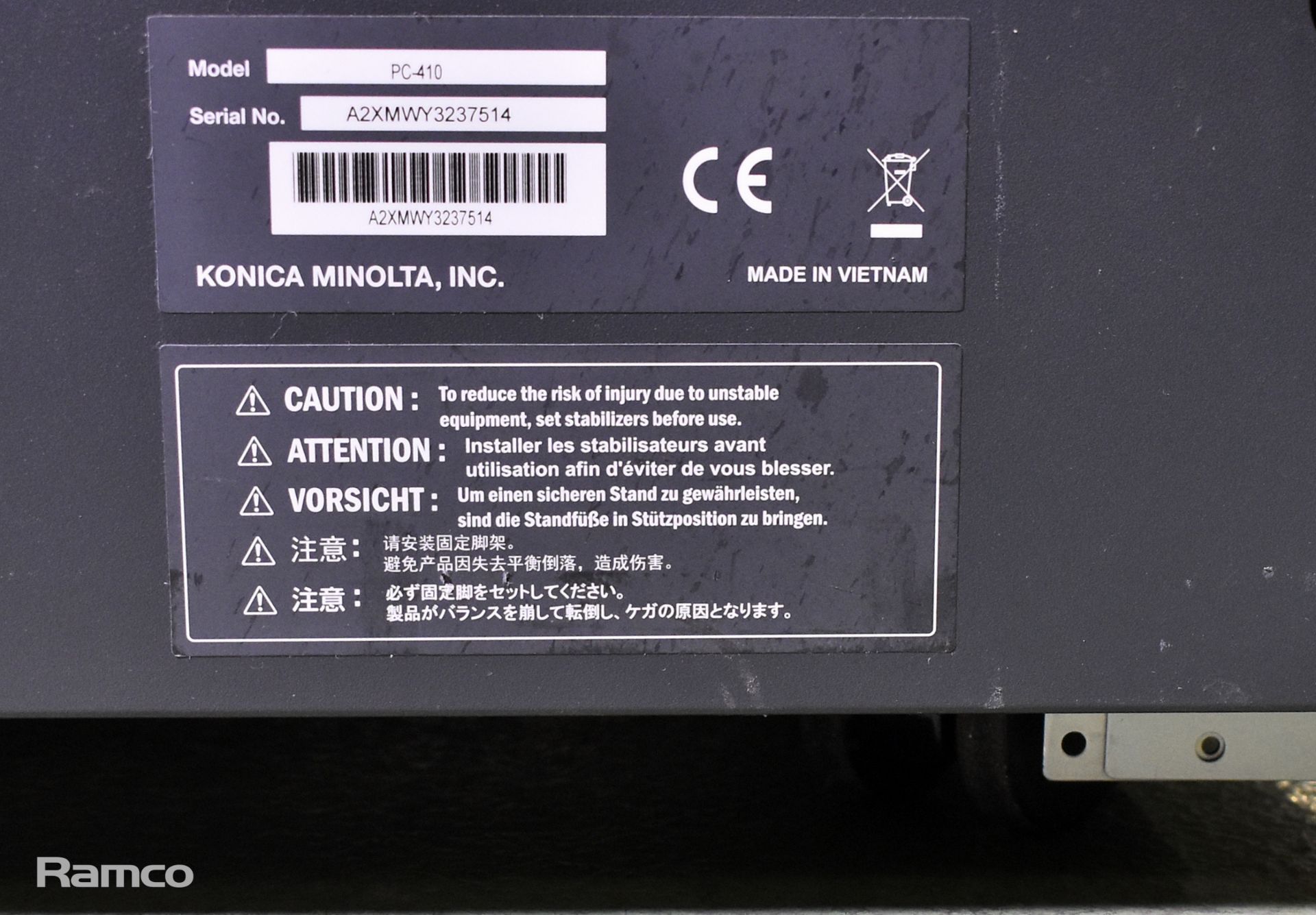 Konica Minolta Bizhub C454e A3 multifunction laser printer - H 92 x W 70 x D 62cm - Bild 11 aus 18