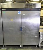 Electrolux R170T2C stainless steel 2 door freestanding fridge (damaged top panel) - L 170cm