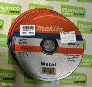 7x Makita P-26054 230 x 22mm metal grinding discs