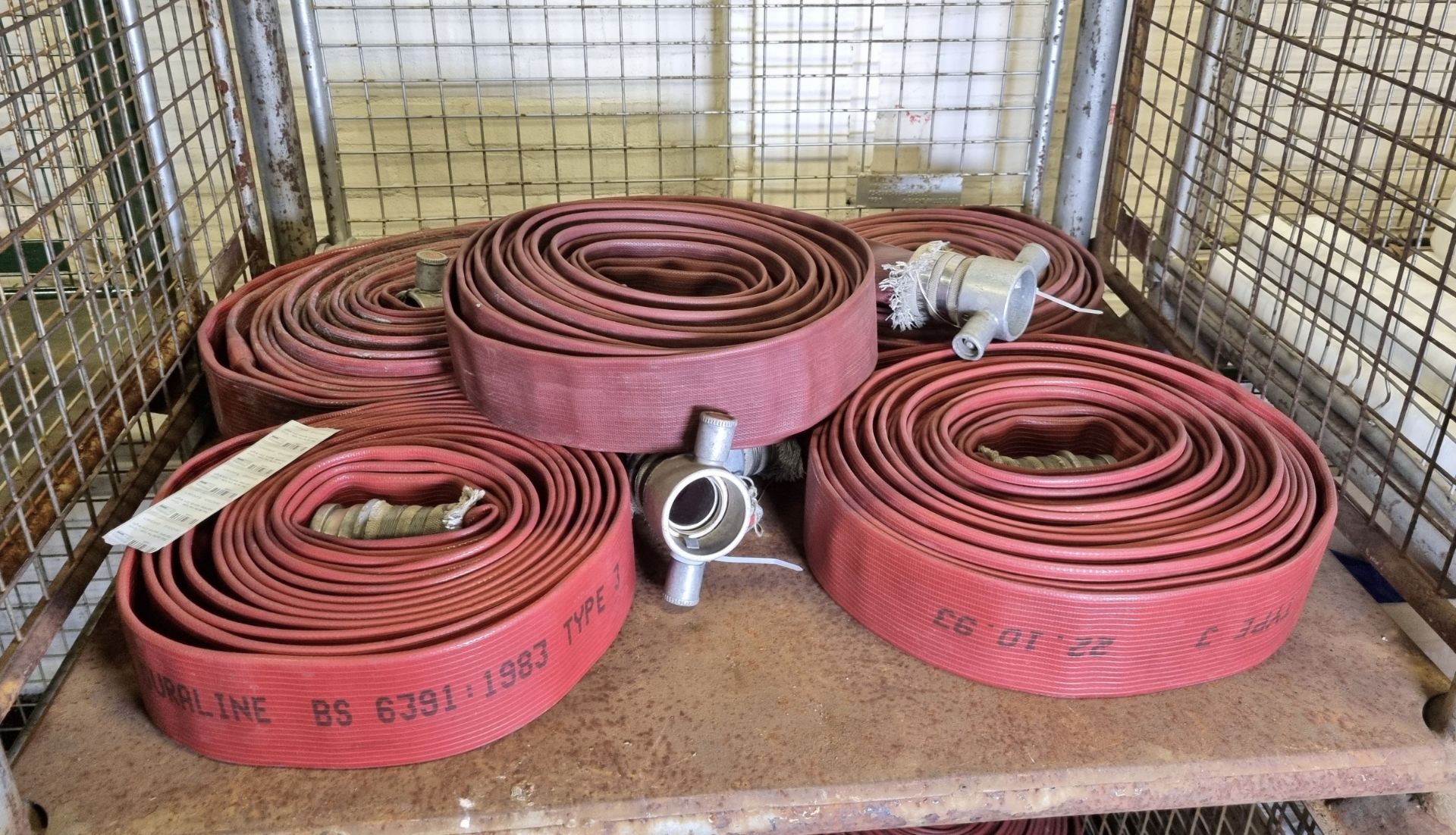 5x Red layflat fire hose - 70mm diameter, approx 20m length - Image 2 of 4