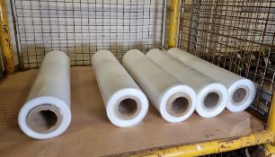 5x Clear polythene sleeve rolls - 66cm wide