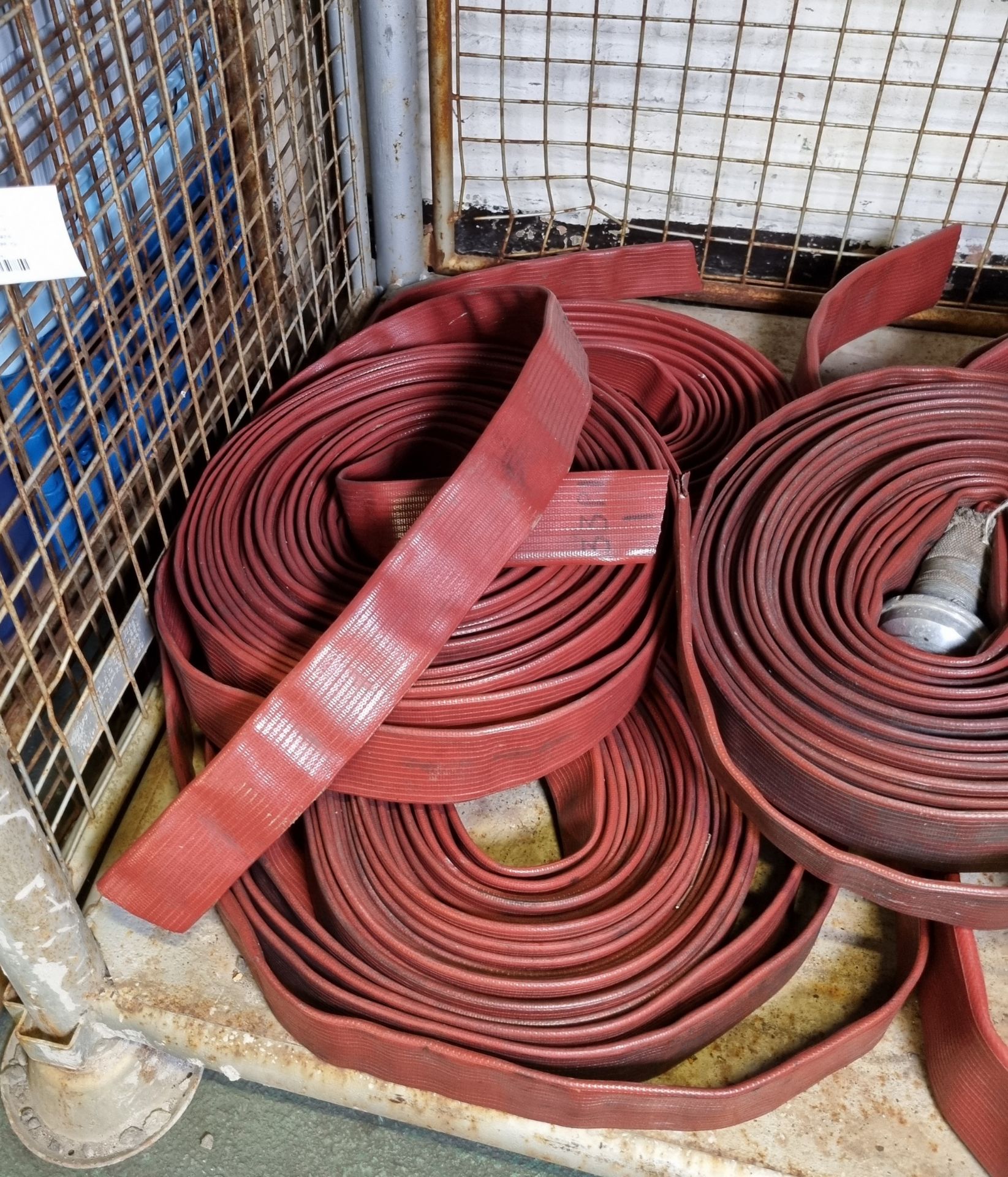 6x Layflat fire hose, mixed sizes, approx length 20m, some missing couplings - Image 3 of 3