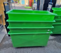 4x Slingsby Green Storage tubs with handle on castors - dimensions: 135 x 68 x 70cm