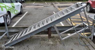 Stainless steel framed roller conveyor for dishwasher (plastic rollers) - L 250 x W 58 x H 90cm
