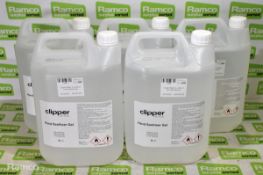 5x Clipper Retail 5L bottles of hand sanitiser gel