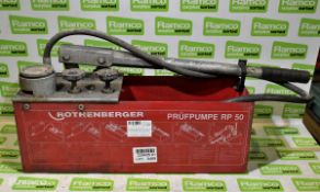 Rothenberger RP50 hydraulic hand test pump dual valve