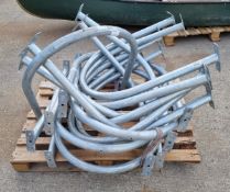 14x Galvanised metal bike cycle stands - W 75 x H 80 x 5cm bar width