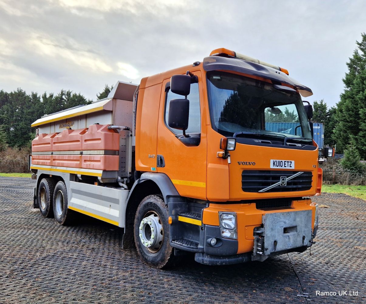 Direct from National Highways - Fleet of Volvo FE 340 Gritters with Romaquip Gritting Equipment & Romaquip Snow Ploughs