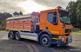 2010 (reg KM10 THV) Volvo FE 340 6x4 with Romaquip wet gritter mount.