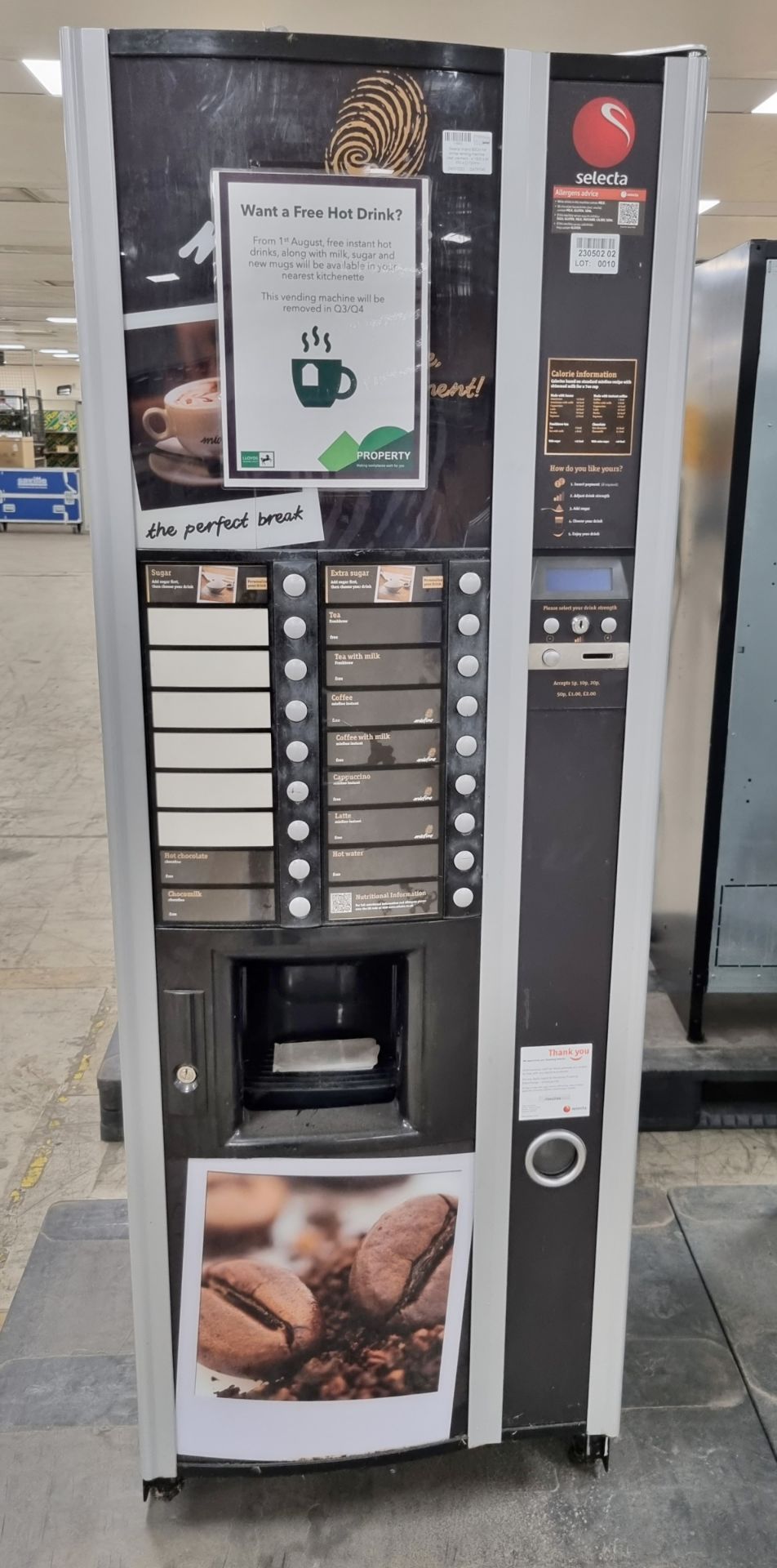Selecta Milano B2CH hot drinks vending machine
