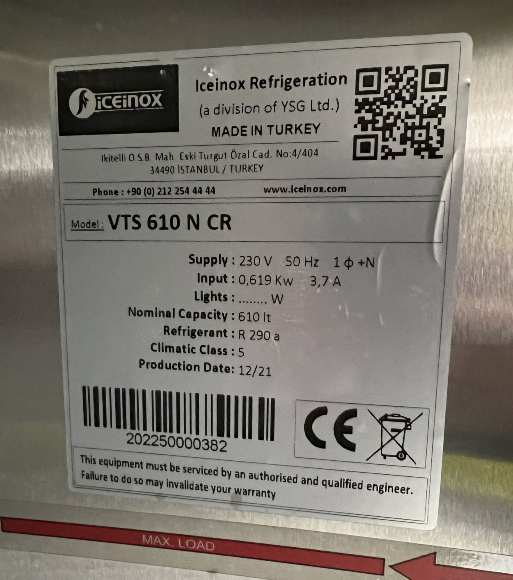 Ice Inox VTS 610 N CR stainless steel single door upright freezer - W 700 x D 865 x H 2080mm - Image 10 of 13