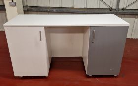 192x double cabinet wheeled desks 180cmx85cm