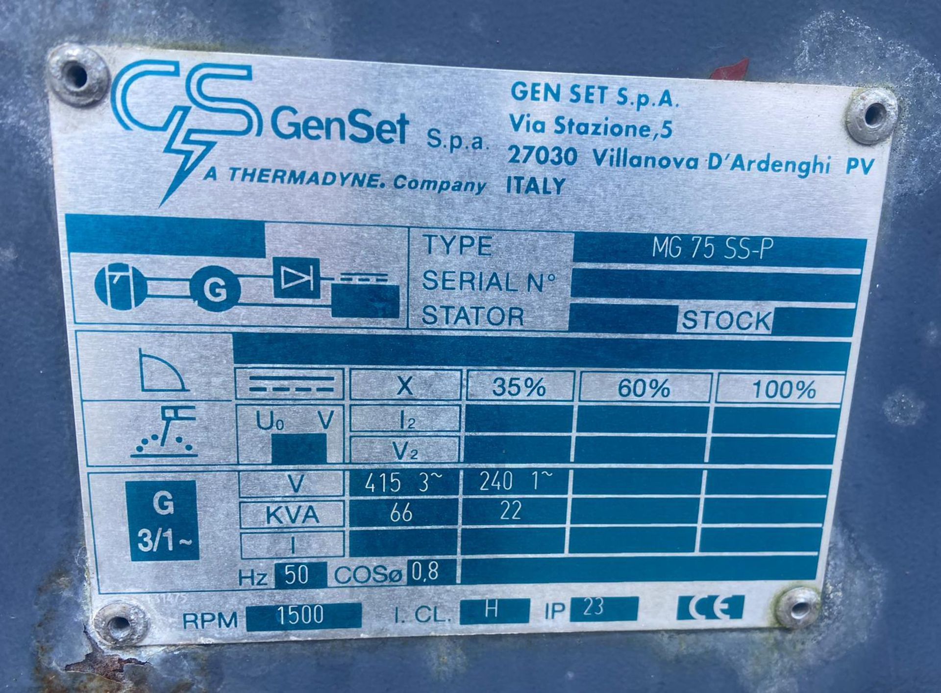 GS generator set MG75SSP Perkins 60 kVA generator – 1738 hours run - Image 8 of 9