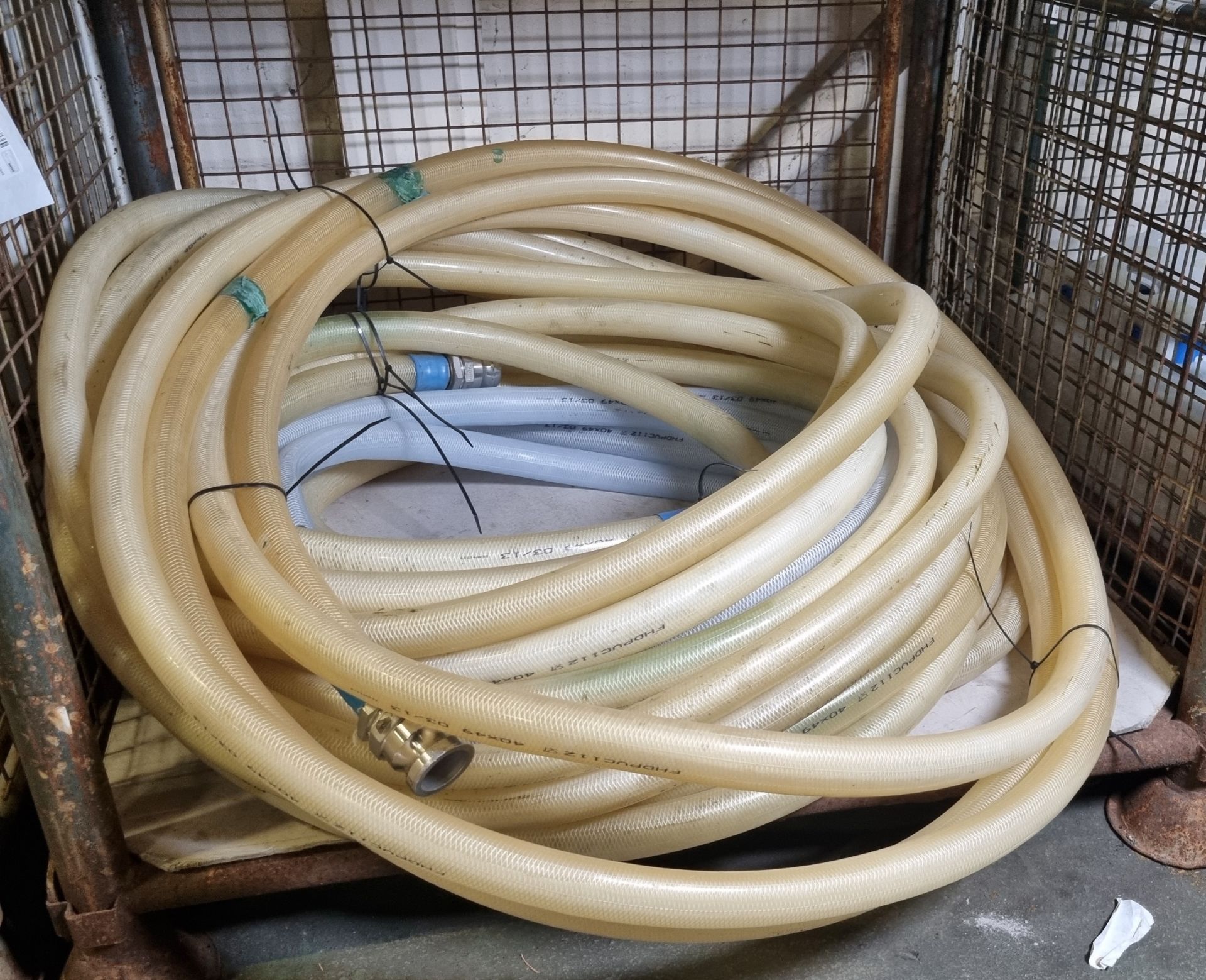 4x Flexible heavy duty hoses with couplings - Unknown length - Image 2 of 3