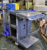 Brix janitorial trolley with cleaning accessories - L 1200 x W 600 x H 1050mm