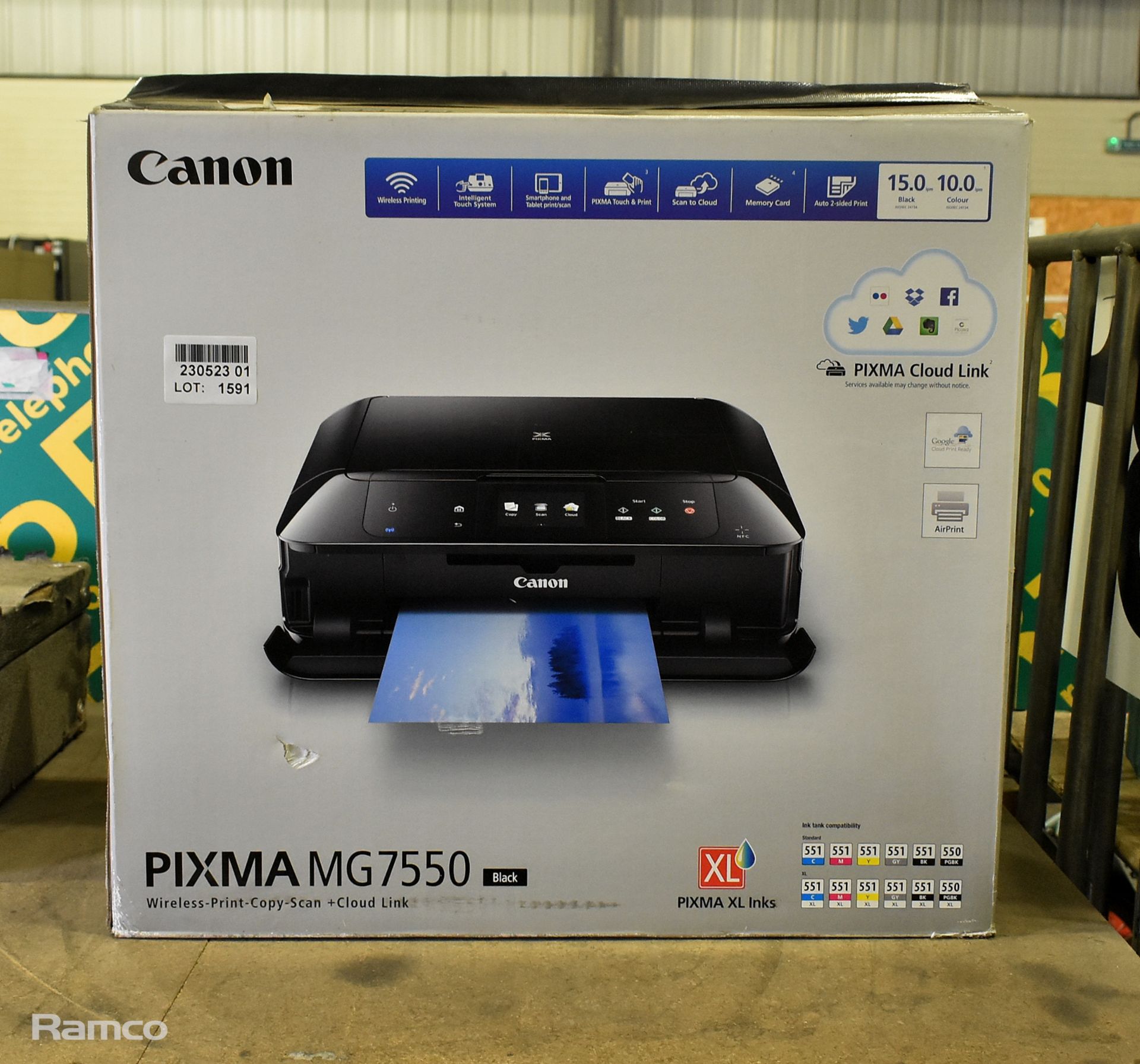 Canon Pixma MG7550 wireless printer - with box - Image 8 of 8