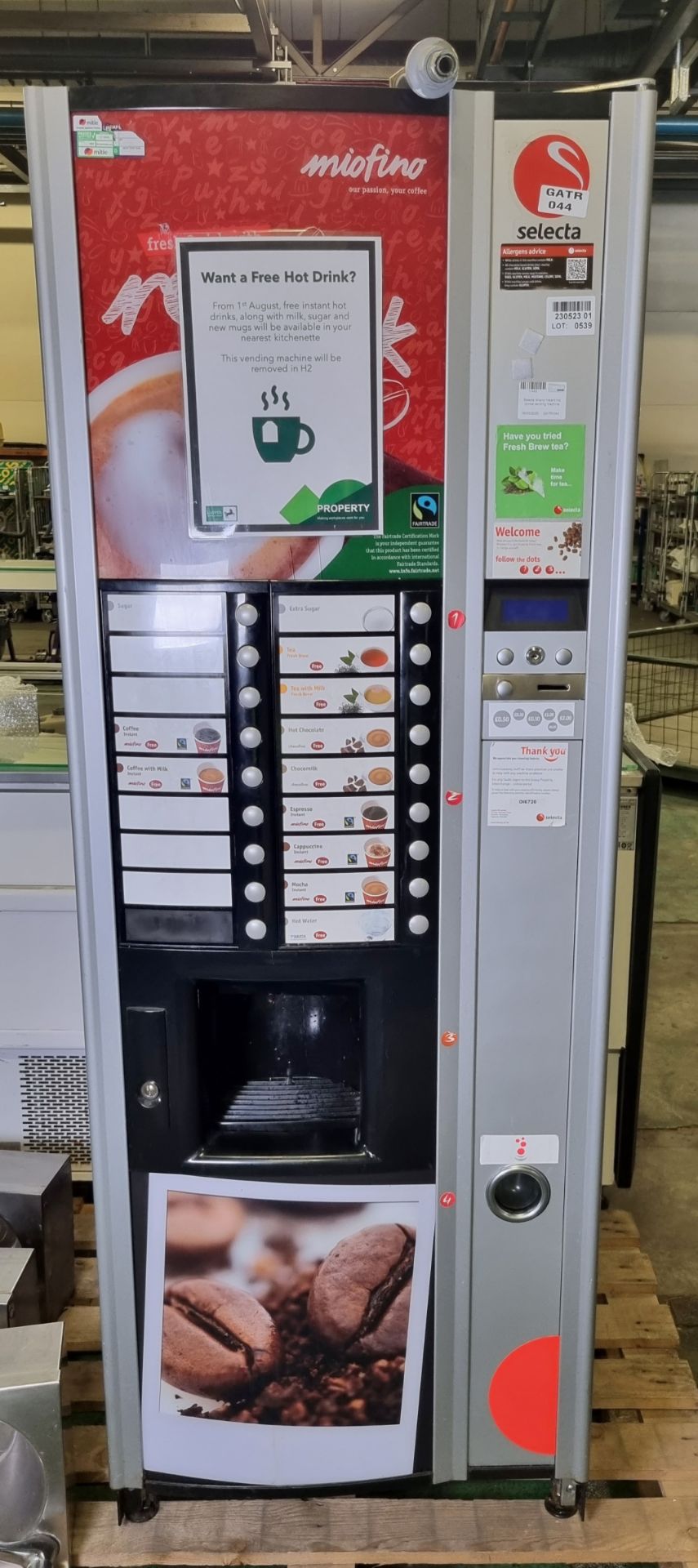 Selecta Milano instant hot drinks vending machine - NO KEYS