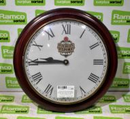 Quarmby Products wooden framed wall clock with Holsten Export Lager on face
