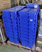 33x Blue Plastic containers - L 60 x W 37 x H 40cm
