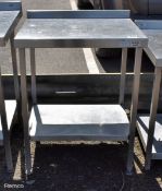 Stainless steel wall table with undershelf - W 700 x D 600 x H 850 mm