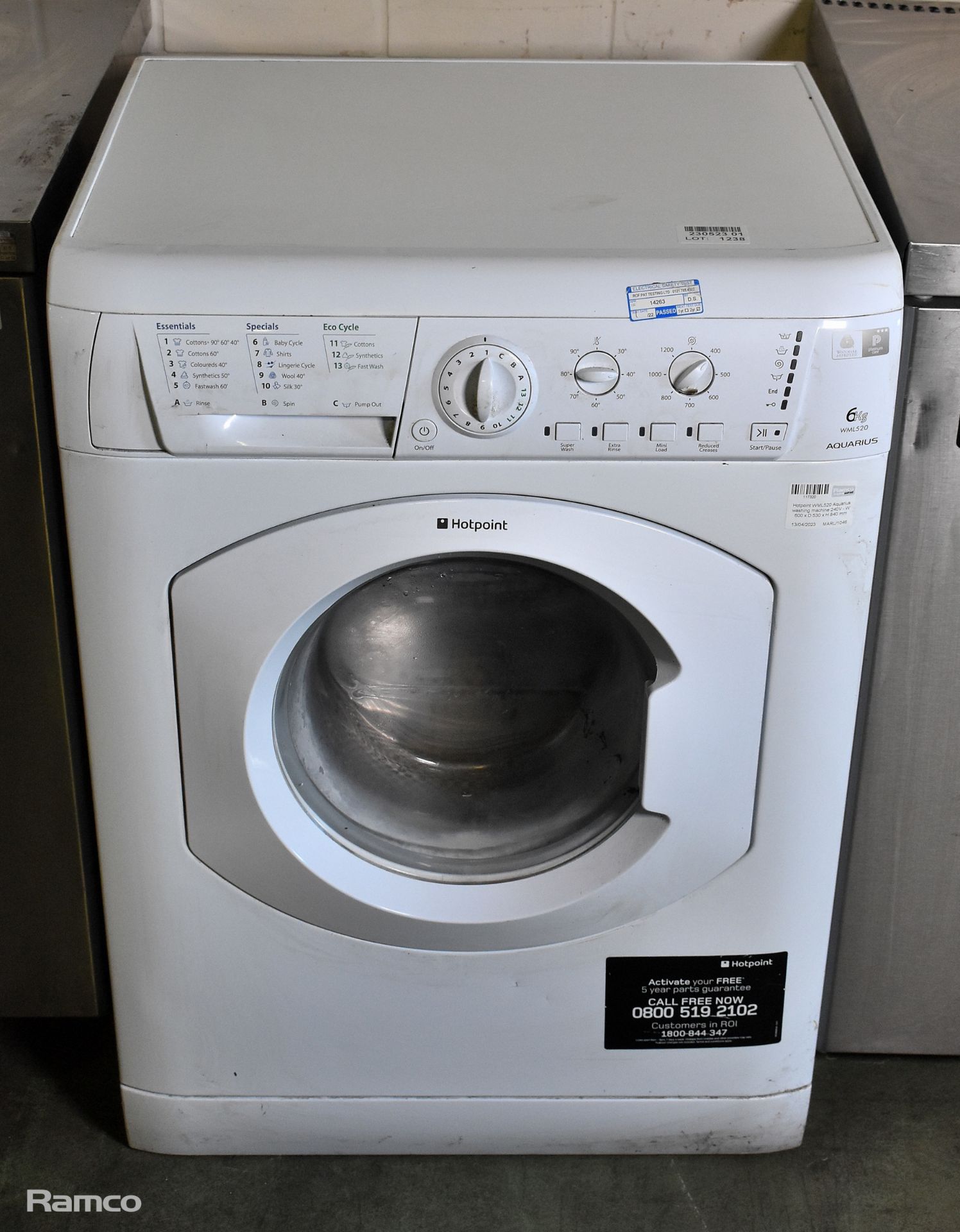 Hotpoint WML520 Aquarius washing machine 240V - W 600 x D 530 x H 840 mm