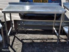 Stainless steel wall table - W 1400 x D 650 x H 870 mm