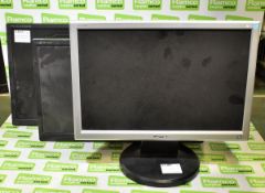 Hanns.G HG191A 19 inch monitor on stand, Iiyama ProLite E2482HD 24 inch monitor - no stand