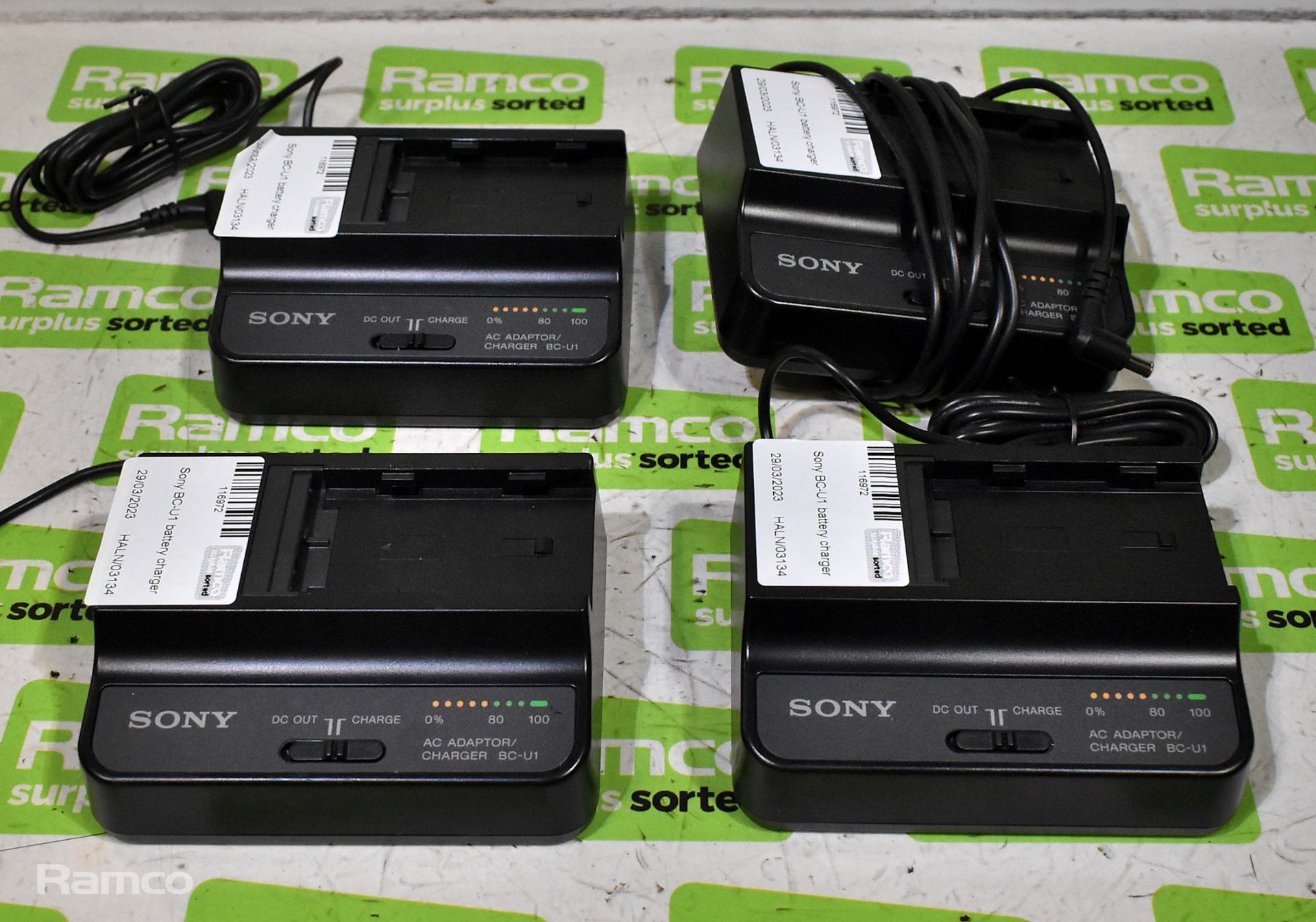 4x Sony BC-U1 battery chargers