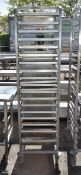 Stainless steel 20 tier rack trolley - L 61 x W 46 x H 180cm