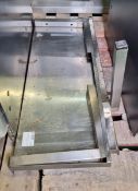 2x Catering stainless steel shelves with brackets - W 800 x D 300 x H 300 mm