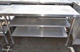 Stainless steel table with double undershelf - W 1500 x D 600 x H 860 mm