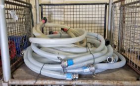 7x Flexible heavy duty hoses with couplings